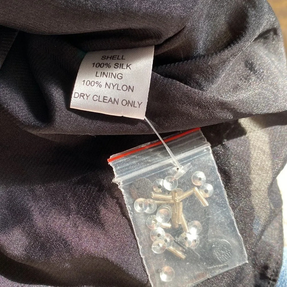 Parker Womens Extra Small Silk Beaded Embellished Black Cocktail Dress - Picture 8 of 8